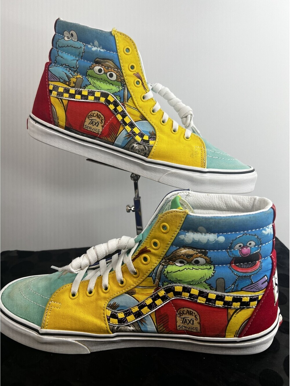 Vans Sk8-Hi Sesame Street Oscar Taxi Elmo Big Bird Cookie Monster Men's 13